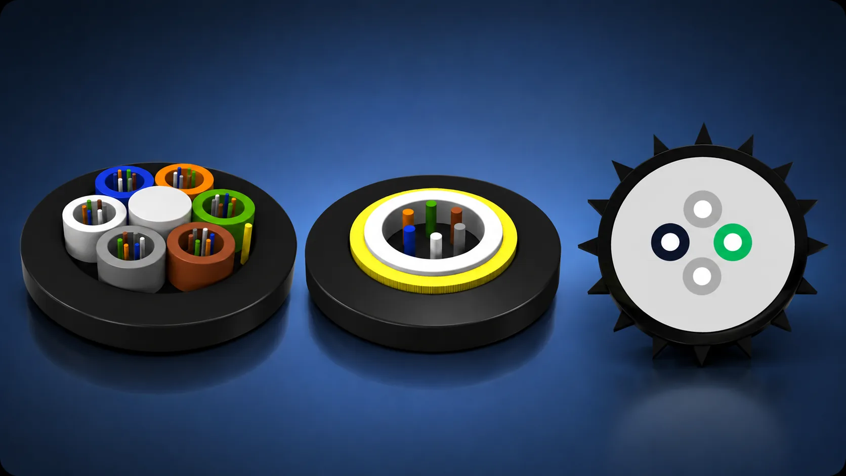 Cross-section examples of finished optical cable constructions