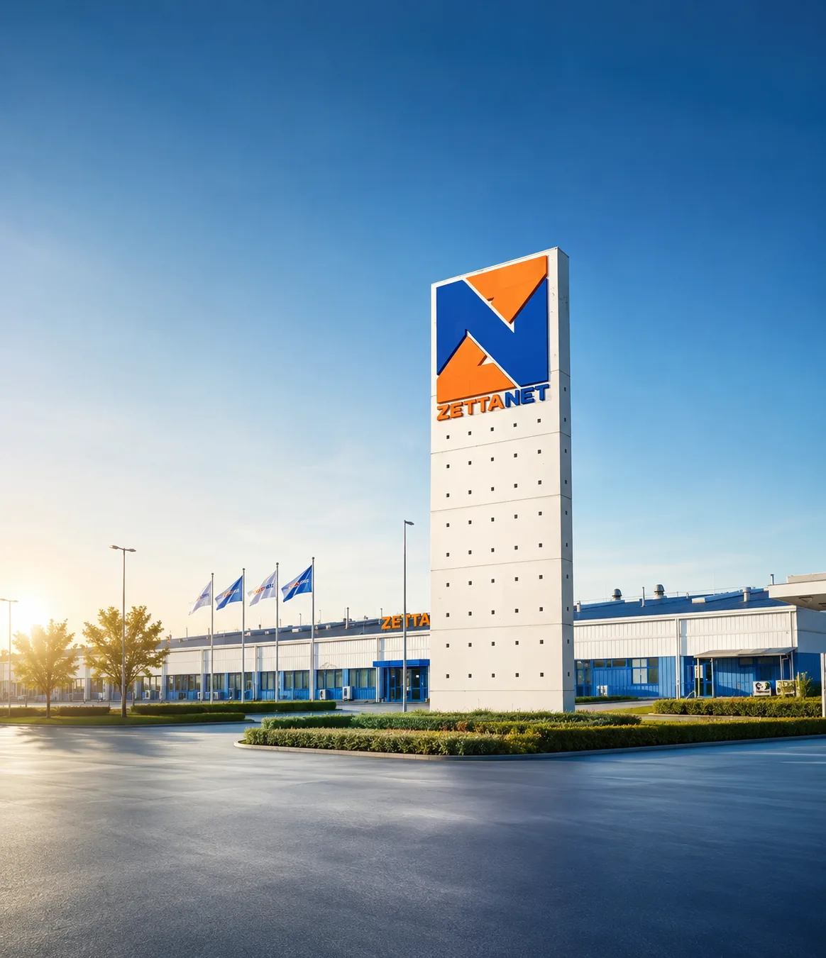 Zettanet factory entrance in Kisbér, Hungary